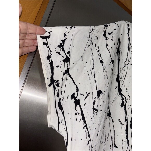 Ozai N Ku dress 82-8056 Viscose Linen One Size Pullover Ivory Paint Splatter - Picture 4 of 11